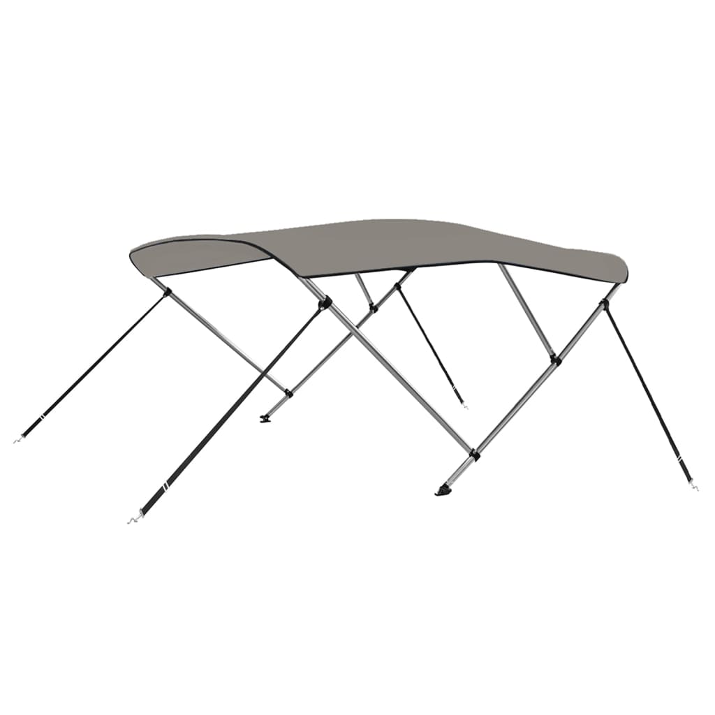 3-Bogen-Bimini-Abdeckung grau 183x140x137 cm