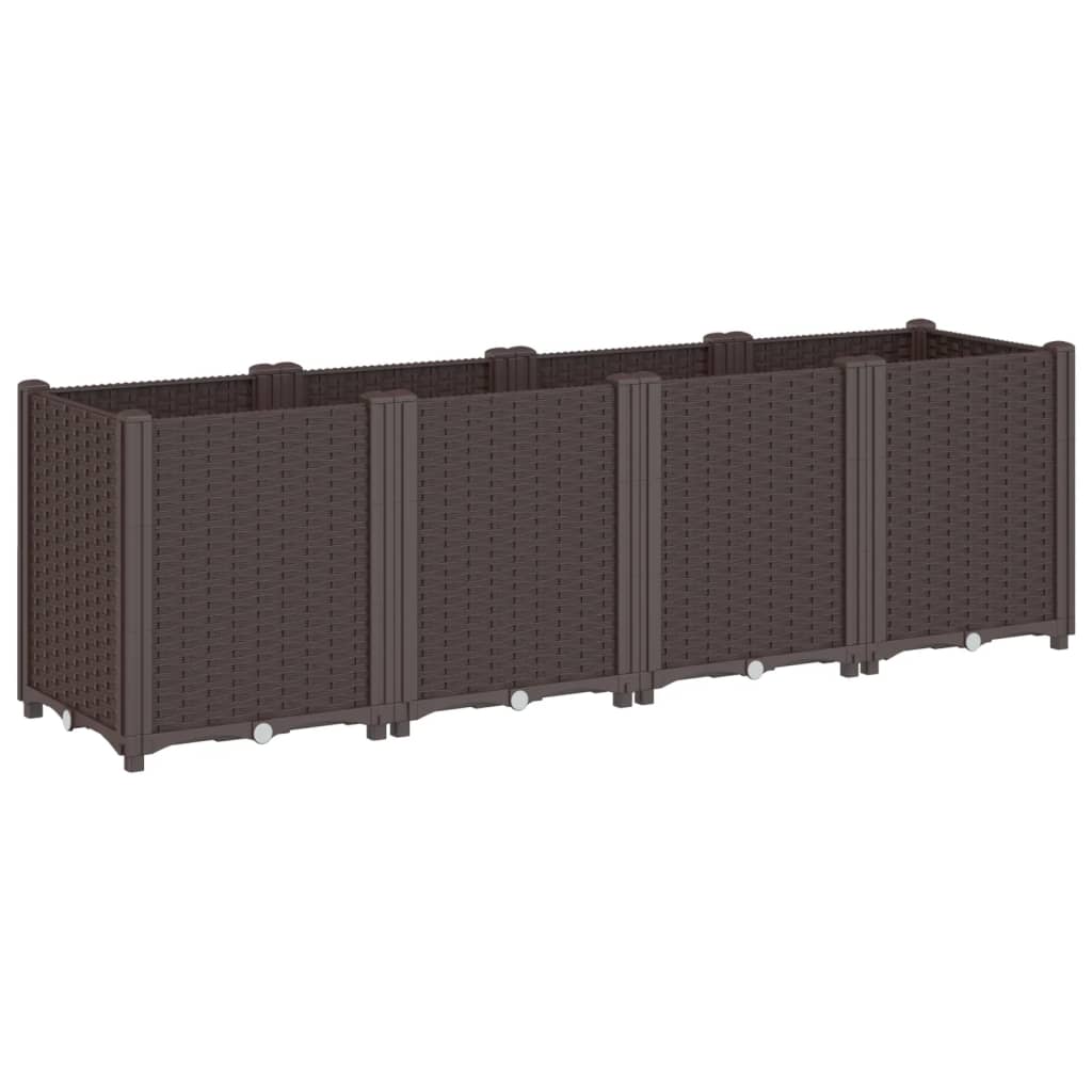 Outdoor flower box brown 160x40x53 cm PP