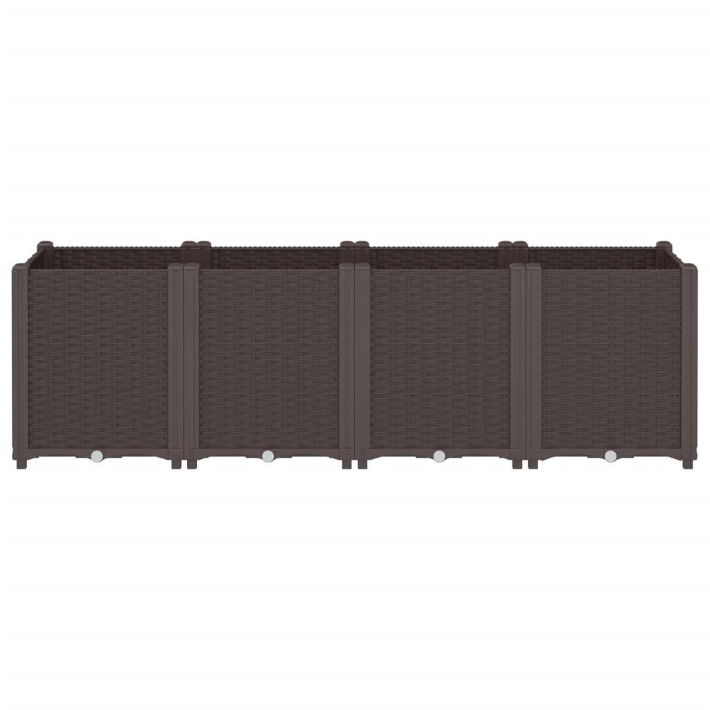 Outdoor flower box brown 160x40x53 cm PP