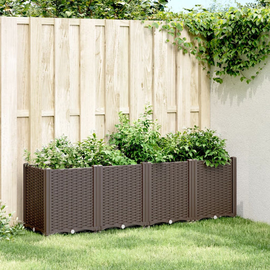 Outdoor flower box brown 160x40x53 cm PP