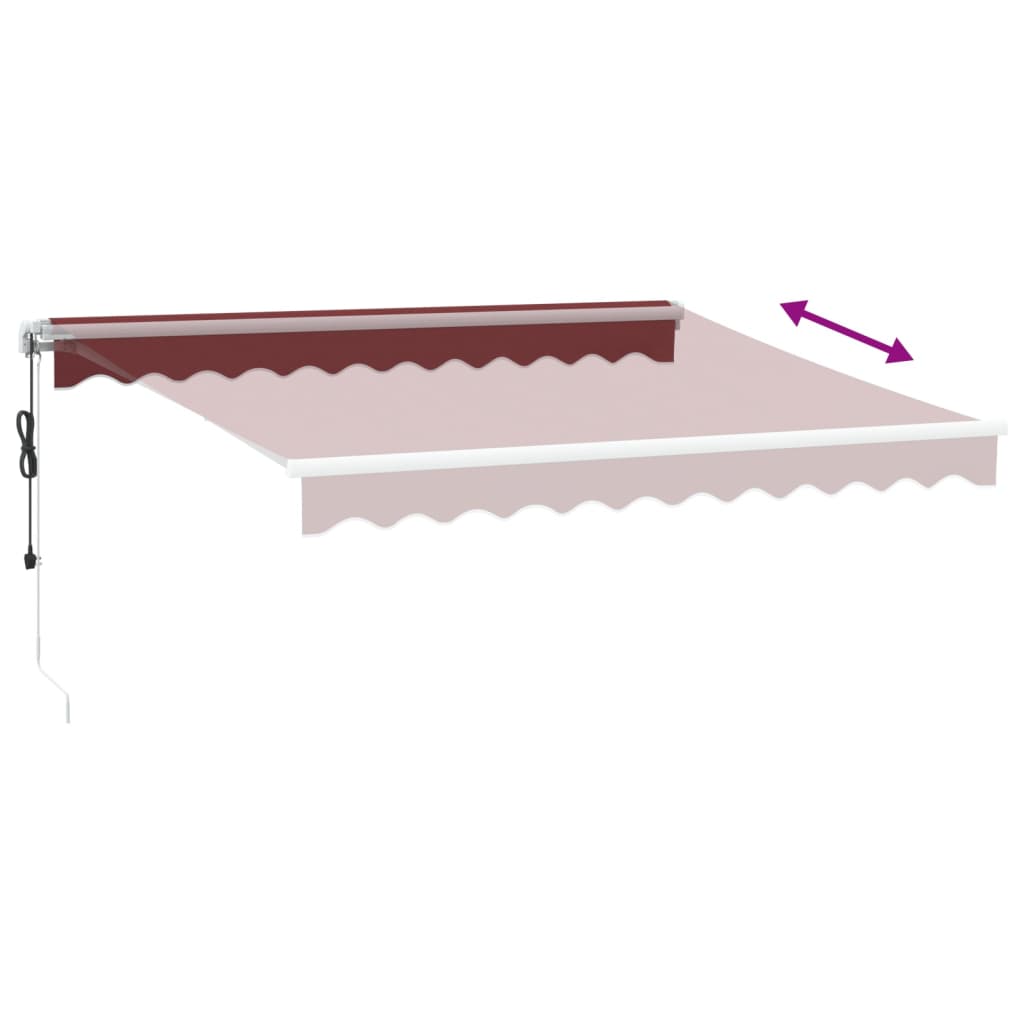 Automatische Markise mit LED-Leuchten weinrot 300x250 cm