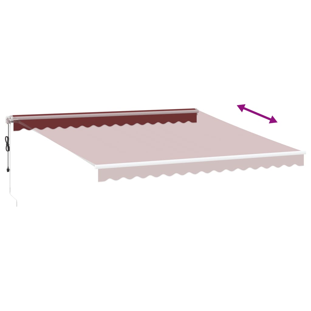 Automaattimarkiisi LED viininpunainen 400x300 cm