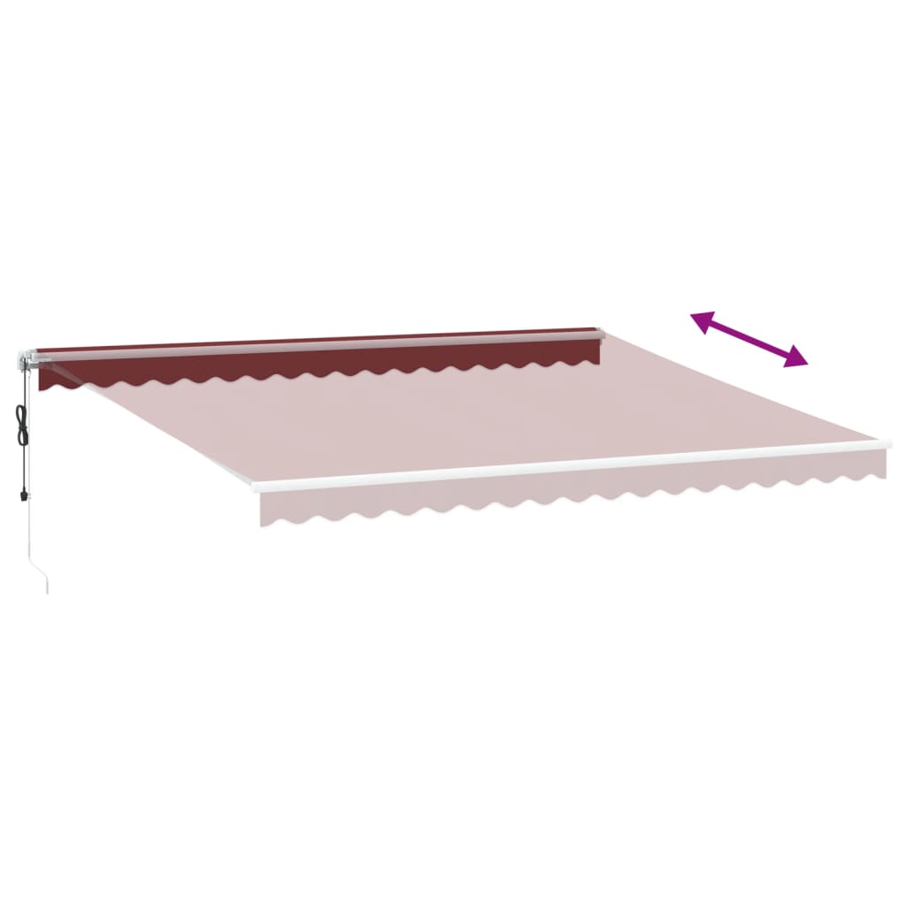 Automaattimarkiisi LED viininpunainen 450x300 cm