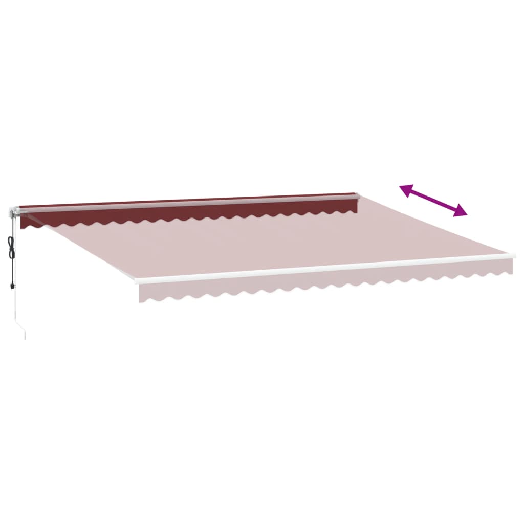 Automaattimarkiisi LED viininpunainen 500x300 cm