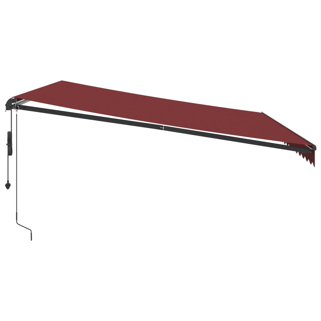 Automatic awning with LEDs, burgundy 450x350 cm