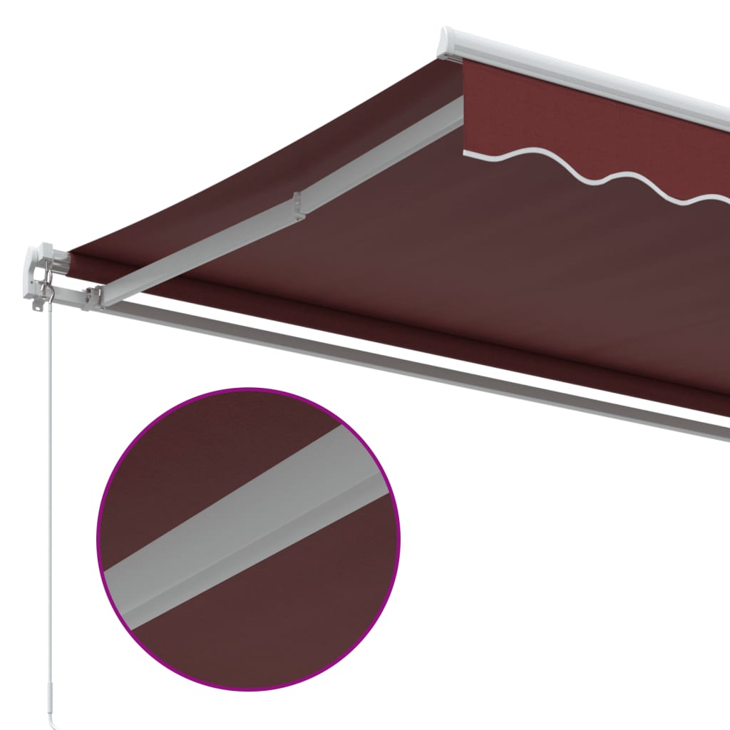 Käsin kelattava markiisi viininpunainen 600x300 cm