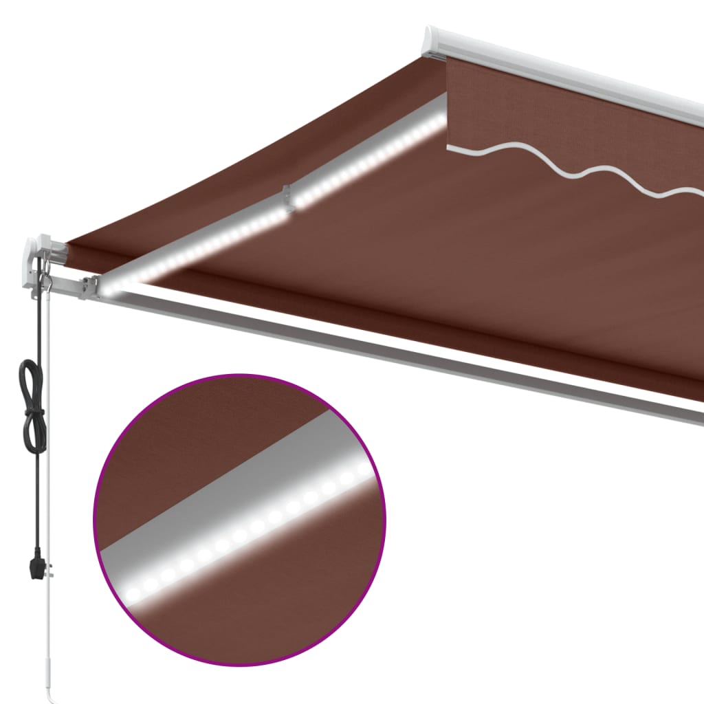 Automaattimarkiisi LED ruskea 400x300 cm