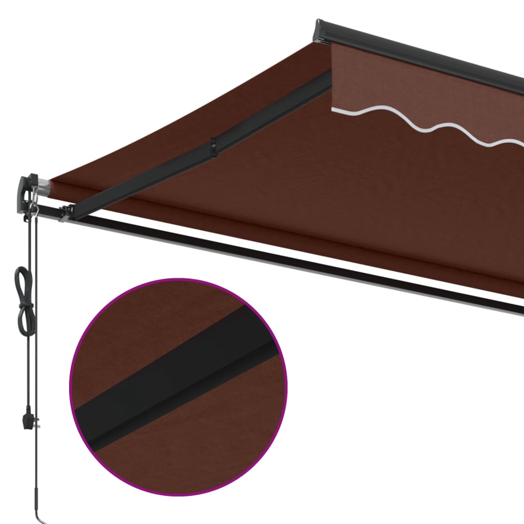 Automaattisesti kelattava markiisi ruskea 600x350 cm