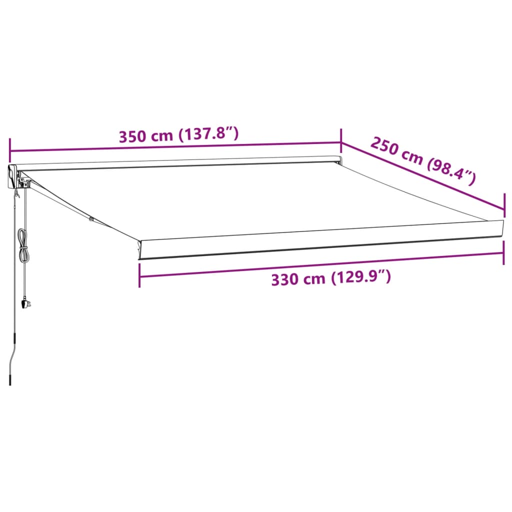 Automatische Markise braun 350x250 cm