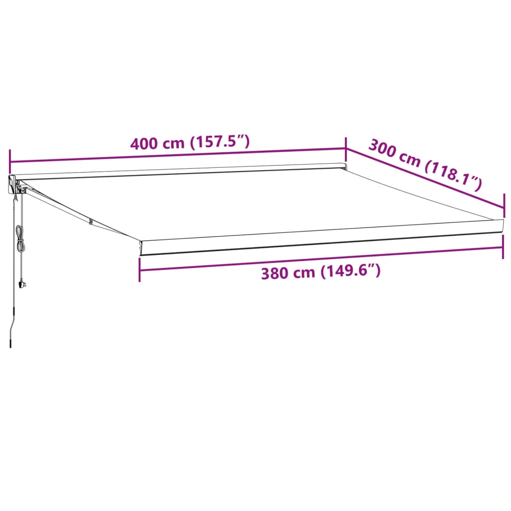 Automatische Markise braun 400x300 cm