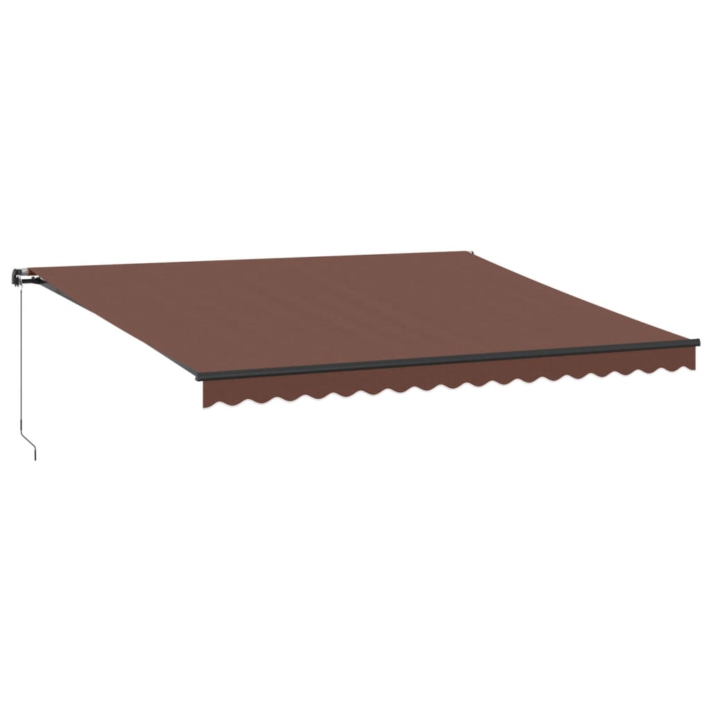 Manually retractable awning with LEDs, brown, 450x300 cm