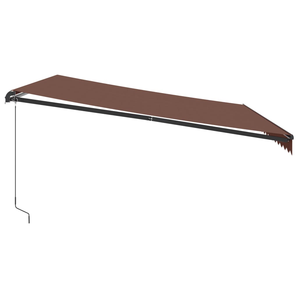 Manually retractable awning with LEDs, brown, 450x300 cm