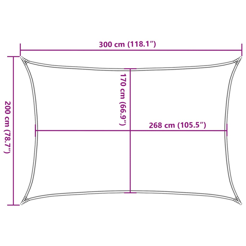 Aurinkopurje vaaleanharmaa 3x2 m 100% Oxford polyesteri