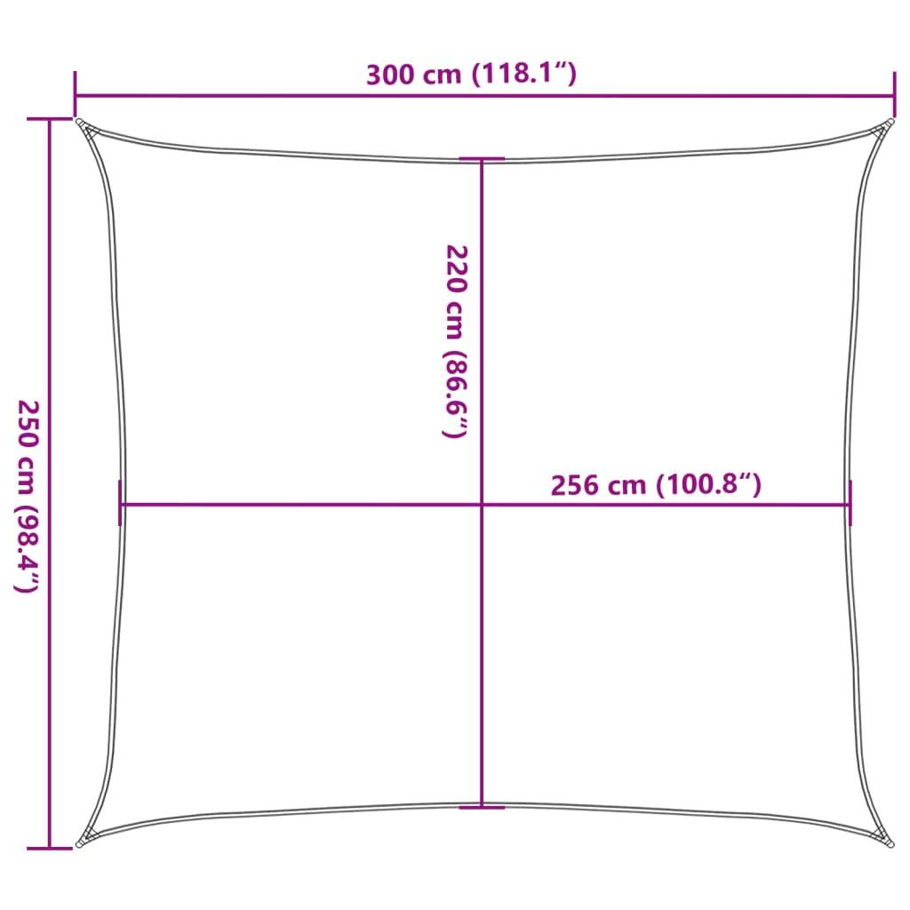 Aurinkopurje vaaleanharmaa 3x2,5 m 100% Oxford polyesteri