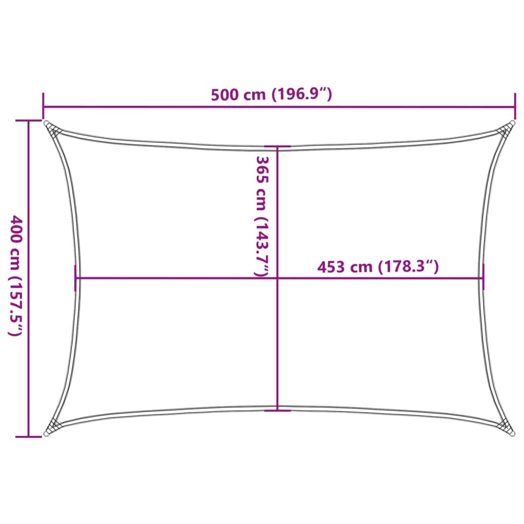 Aurinkopurje vaaleanharmaa 5x4 m 100% Oxford polyesteri