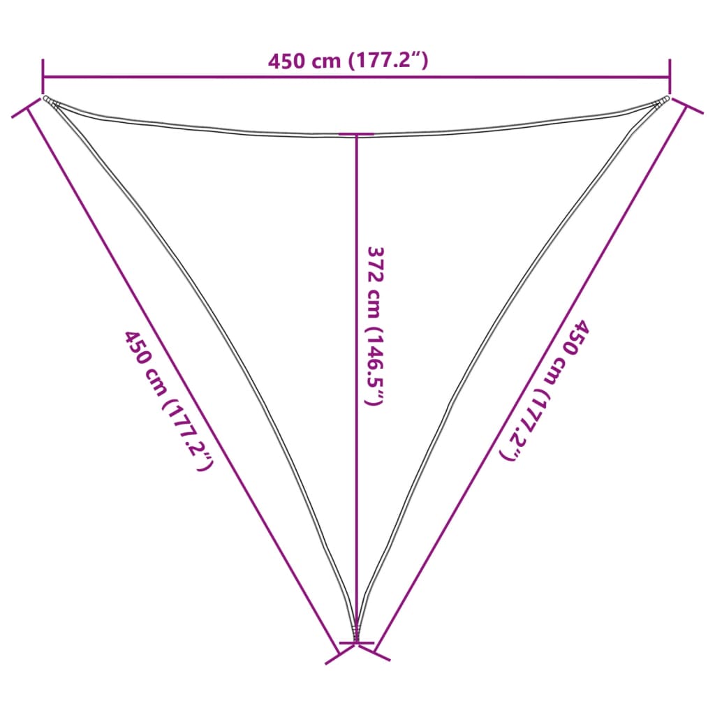 Aurinkopurje vaaleanharmaa 4,5x4,5x4,5 m 100% Oxford polyesteri