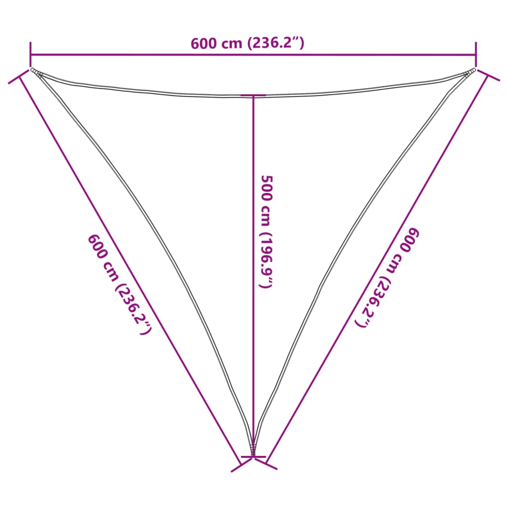 Aurinkopurje vaaleanharmaa 6x6x6 m 100% Oxford polyesteri