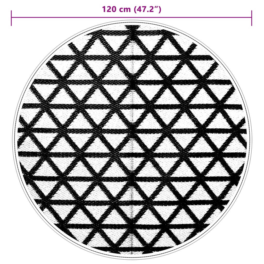 Ulkomatto musta Ø120 cm PP