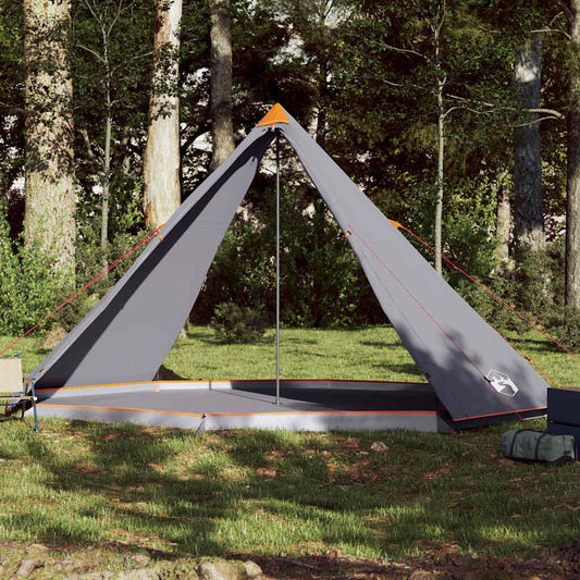 Family tent teepee for 8 people grey and orange waterproof