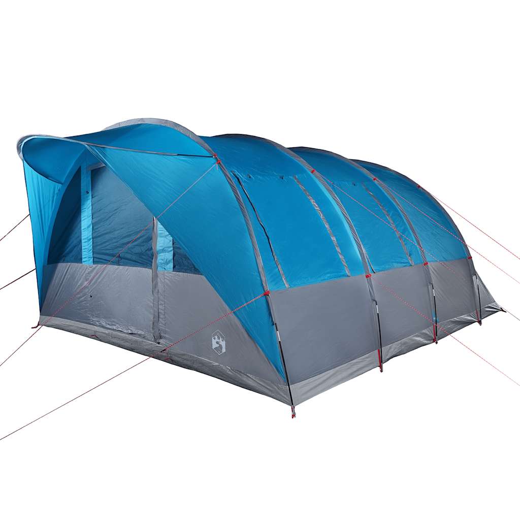 Family tent tunnel for 7 people blue waterproof