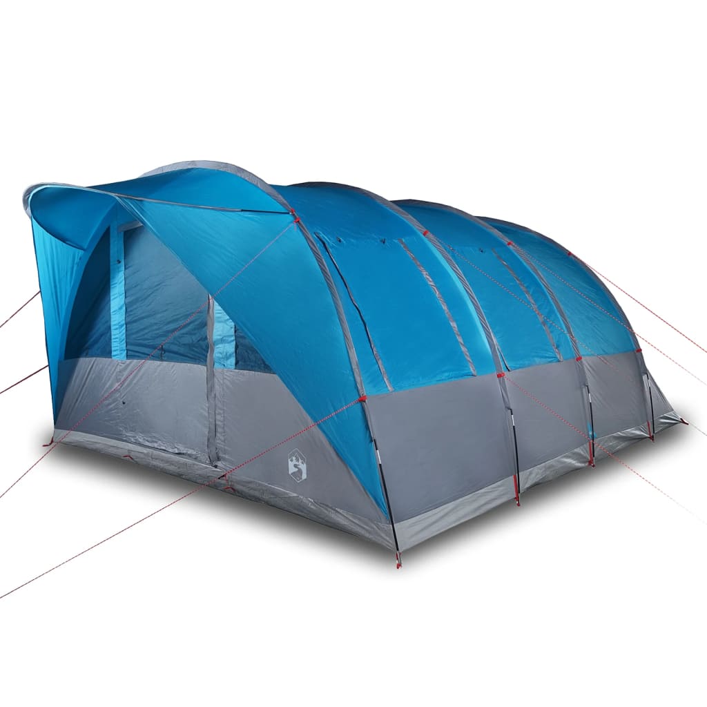 Family tent tunnel for 7 people blue waterproof