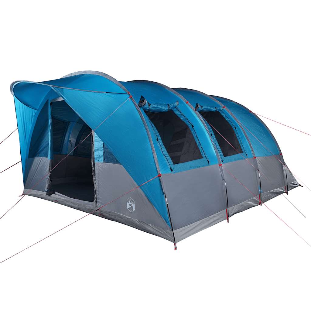 Family tent tunnel for 7 people blue waterproof