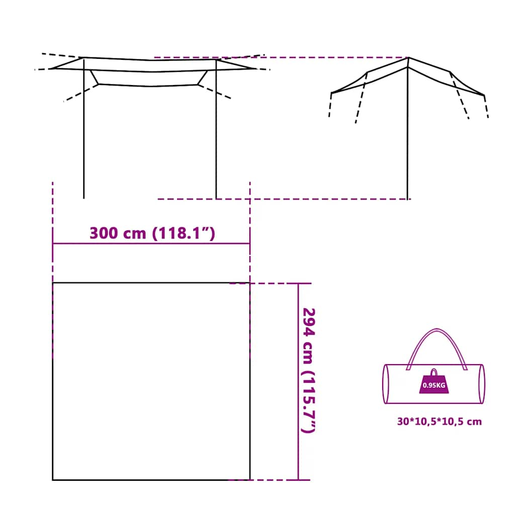 Retkipressu vihreä 300x294 cm vedenpitävä