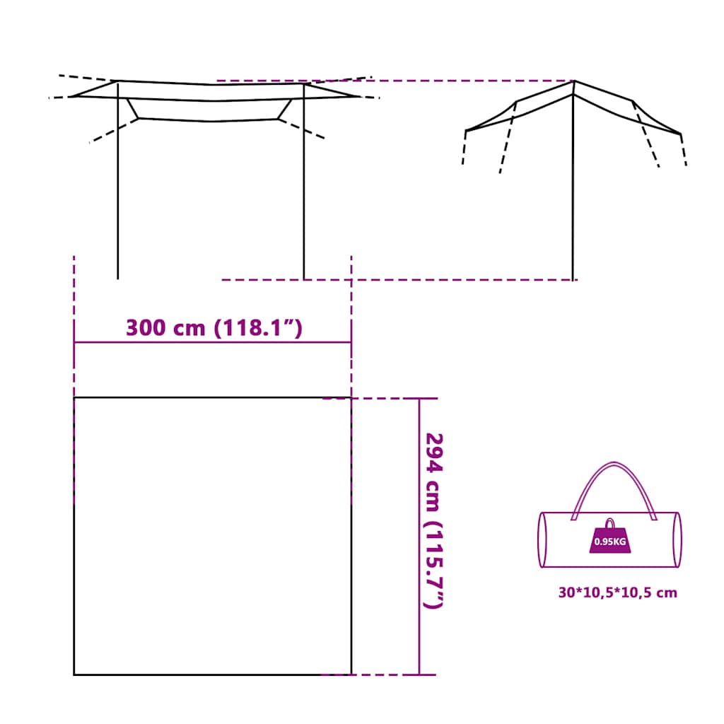 Retkipressu sininen 300x294 cm vedenpitävä