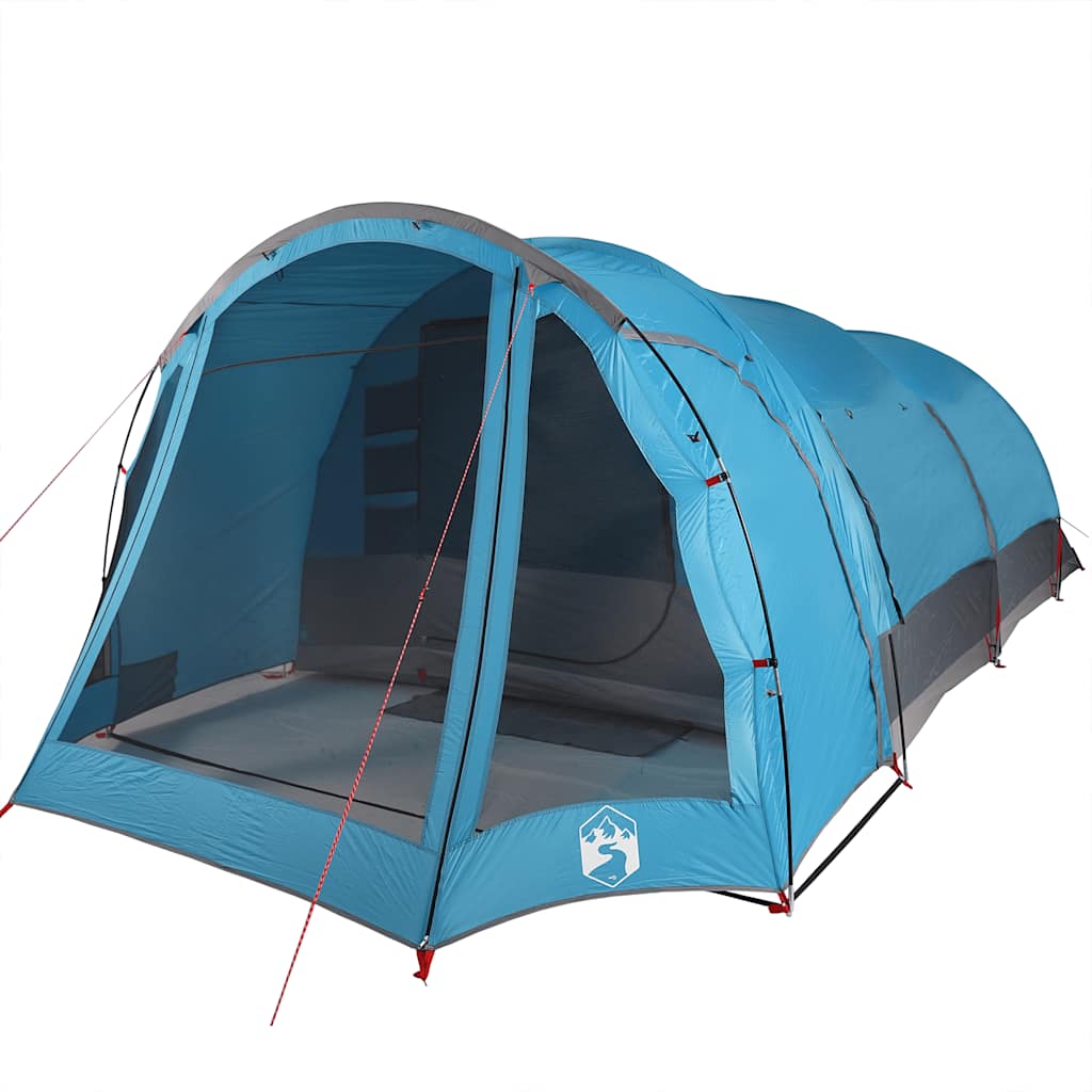 Family tent tunnel for 8 people blue waterproof