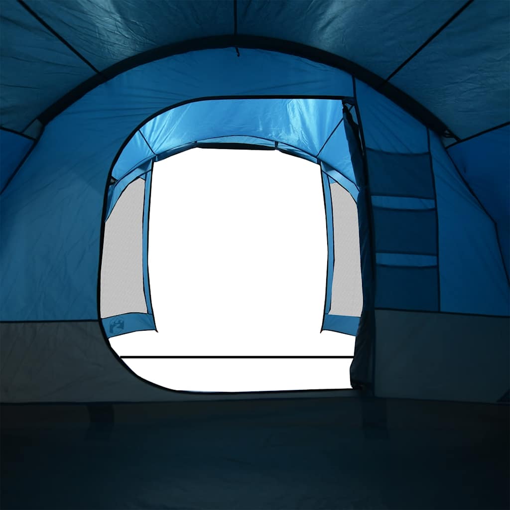 Family tent tunnel for 8 people blue waterproof