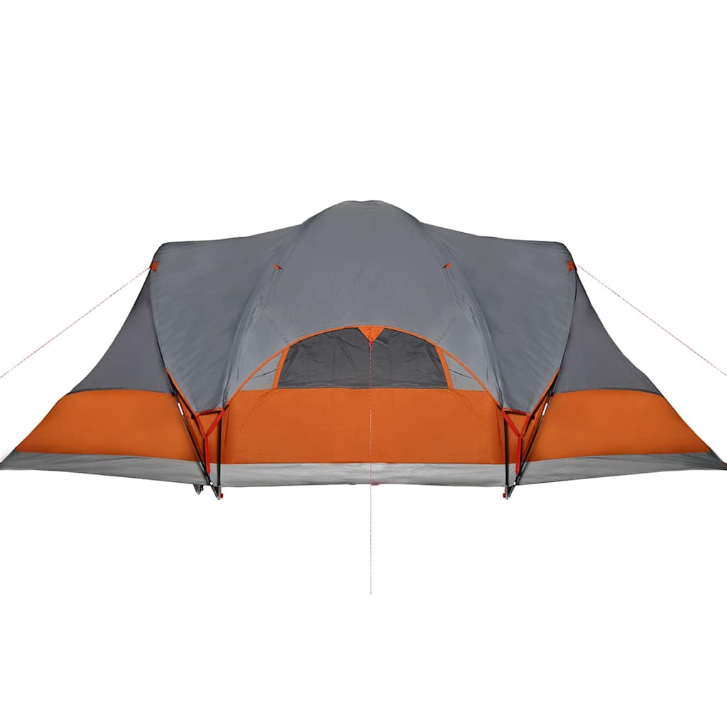 Family tent teepee for 8 people grey and orange waterproof