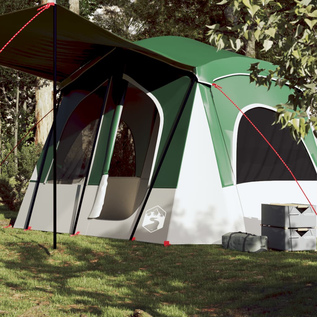 Family tent cabin for 5 people green waterproof