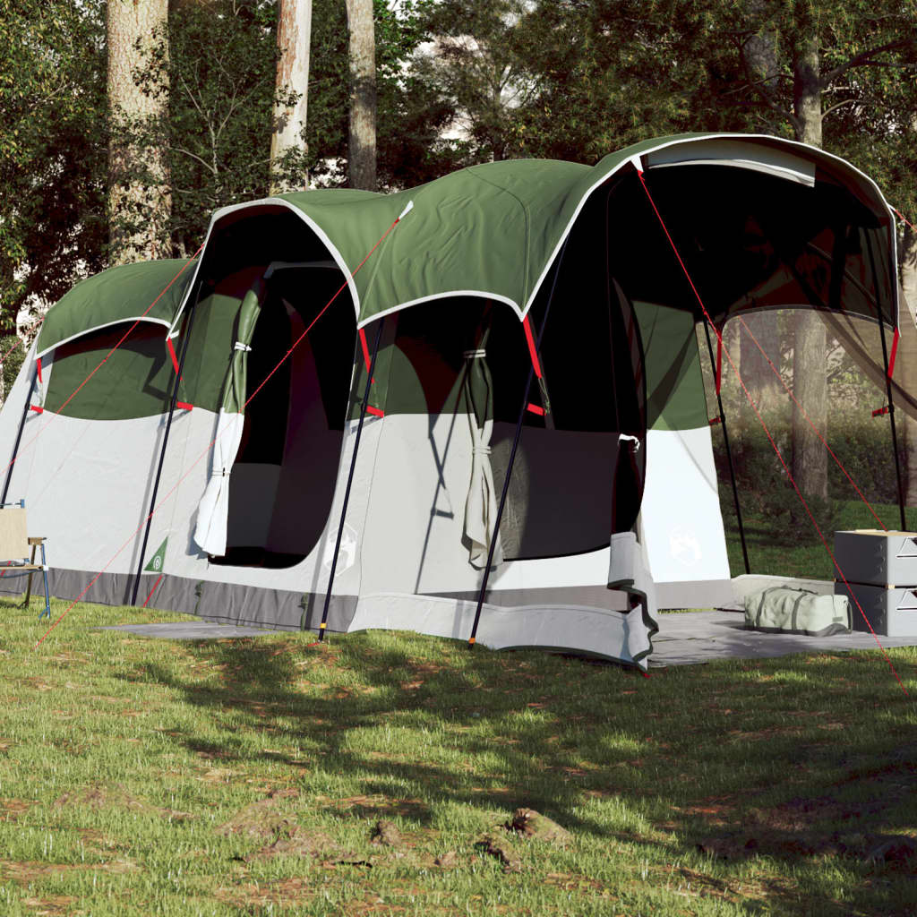 Family tent tunnel for 8 people green waterproof