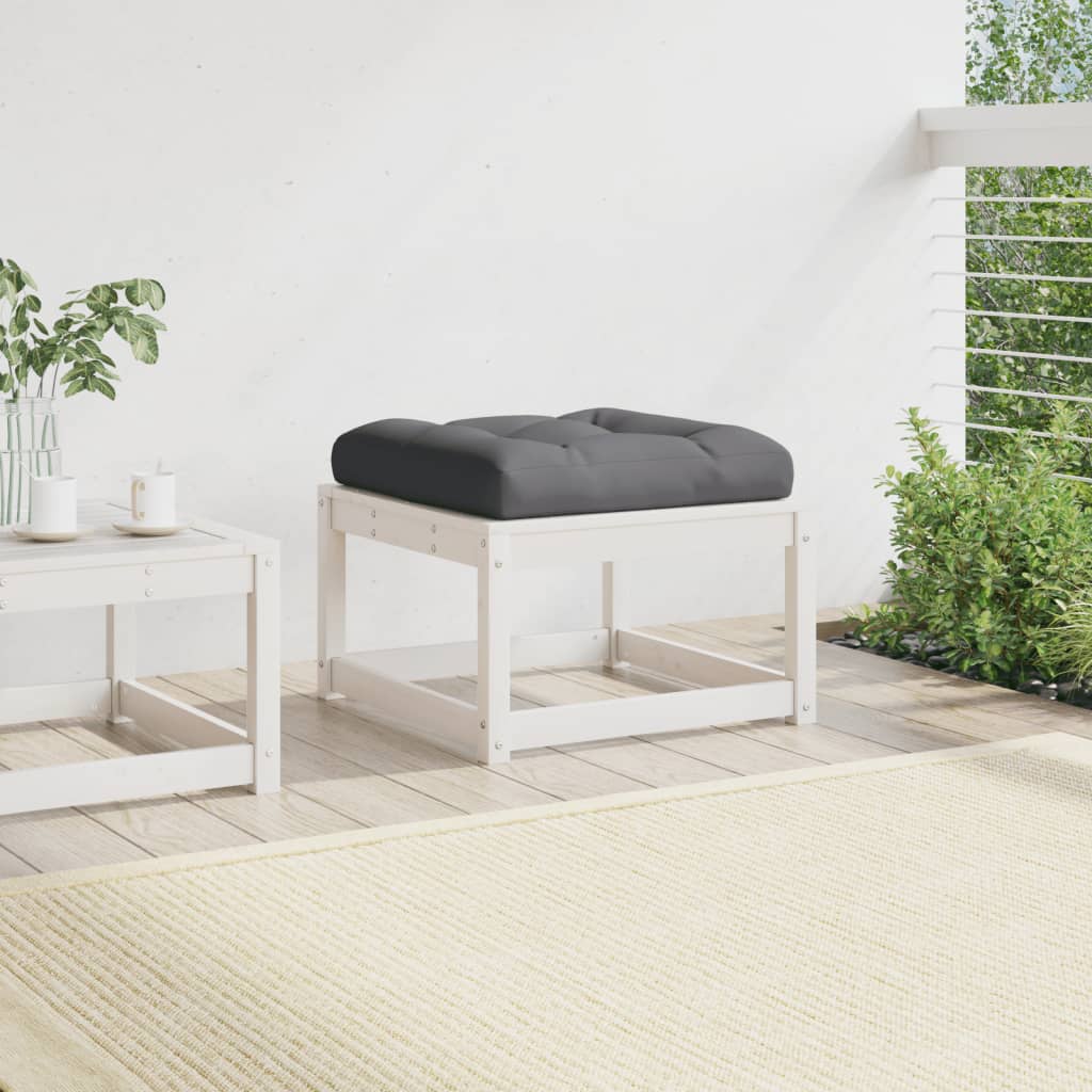 Outdoor-Sofa mit weißen Kissen aus massivem Kiefernholz