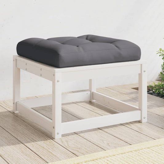 Outdoor-Sofa mit weißen Kissen aus massivem Kiefernholz