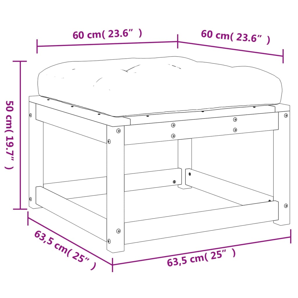 Outdoor-Sofa mit Vollkissen aus Douglasie