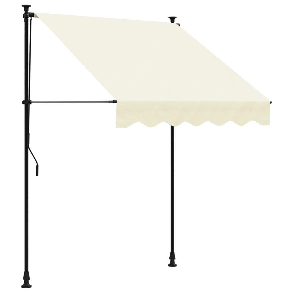 Retractable awning cream 150x150 cm fabric and steel