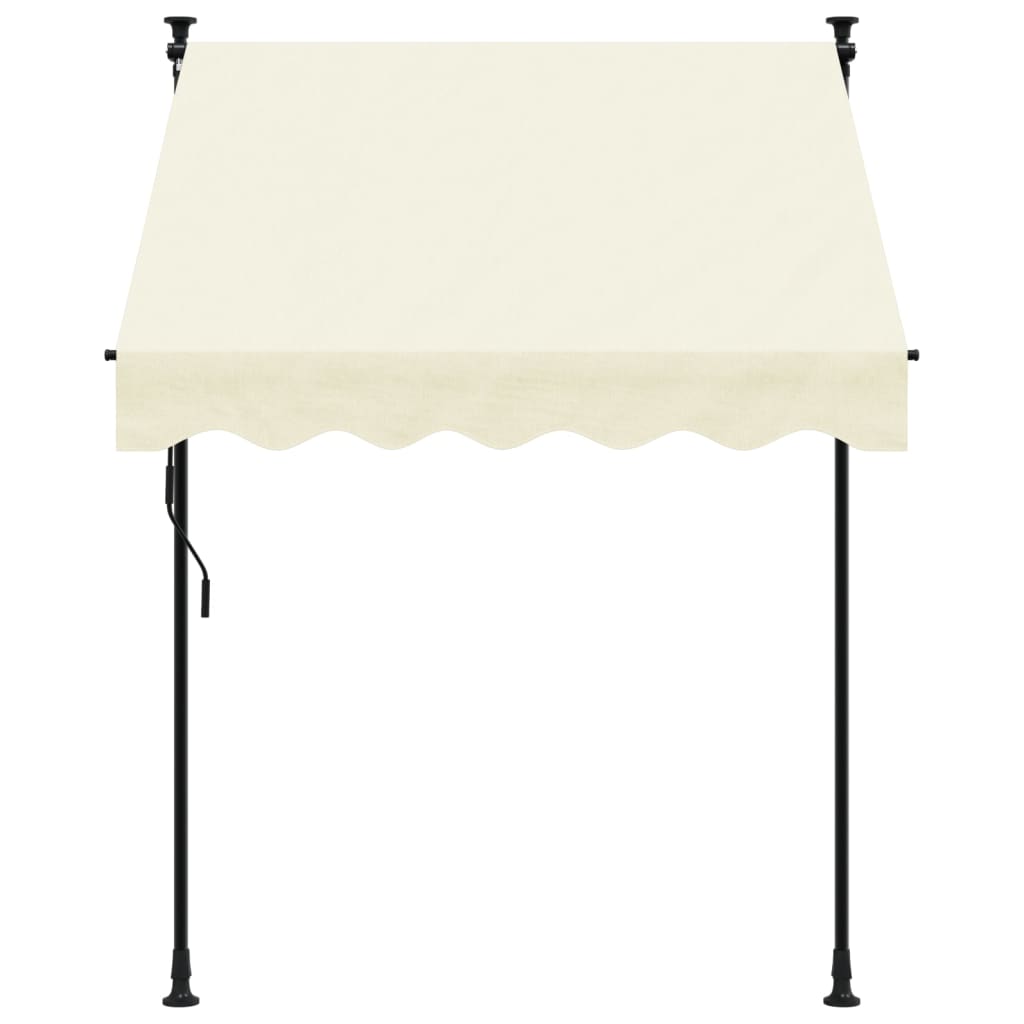 Retractable awning cream 150x150 cm fabric and steel