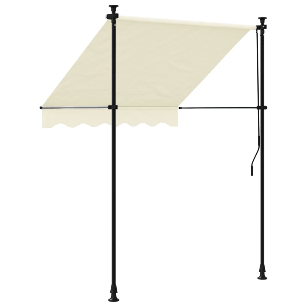 Retractable awning cream 150x150 cm fabric and steel