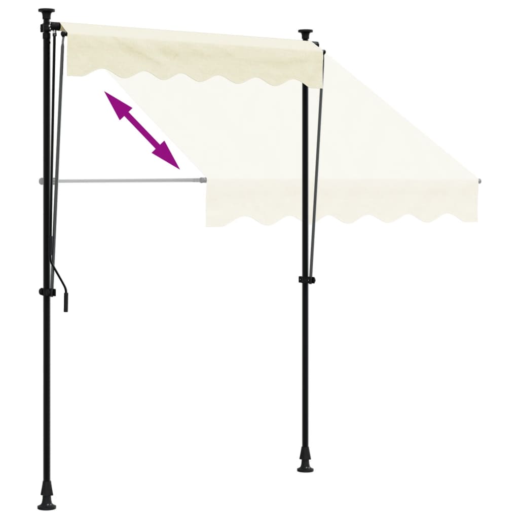 Retractable awning cream 150x150 cm fabric and steel