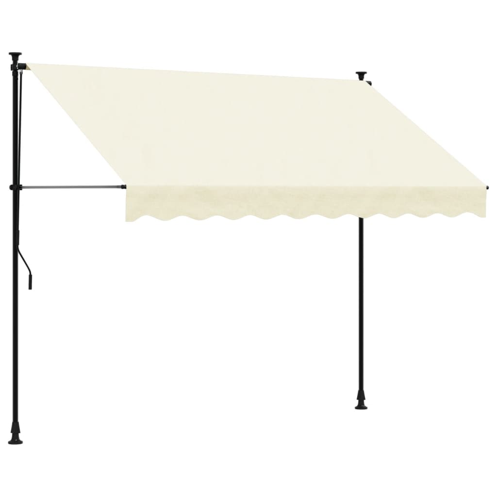 Retractable awning cream 250x150 cm fabric and steel