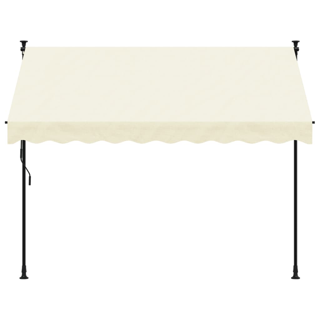 Retractable awning cream 250x150 cm fabric and steel