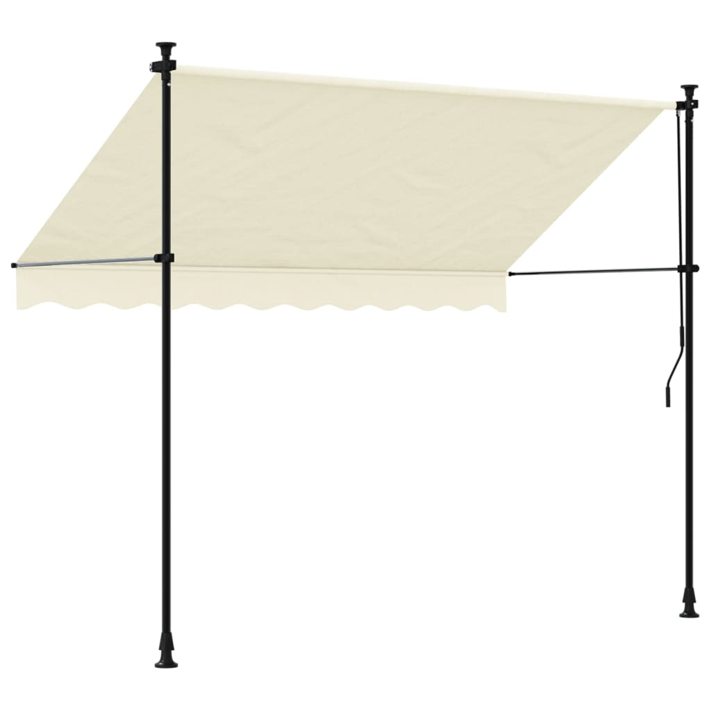 Retractable awning cream 250x150 cm fabric and steel