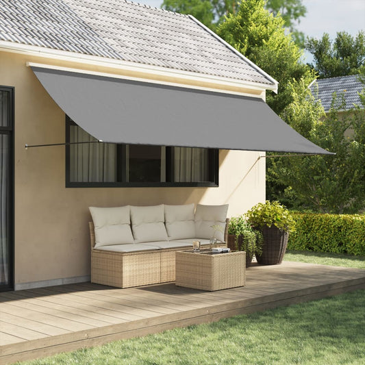 Retractable awning anthracite 400x150 cm fabric and steel