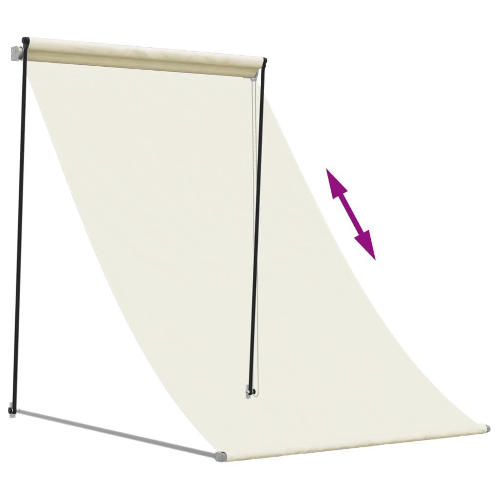 Retractable awning cream 150x150 cm fabric and steel