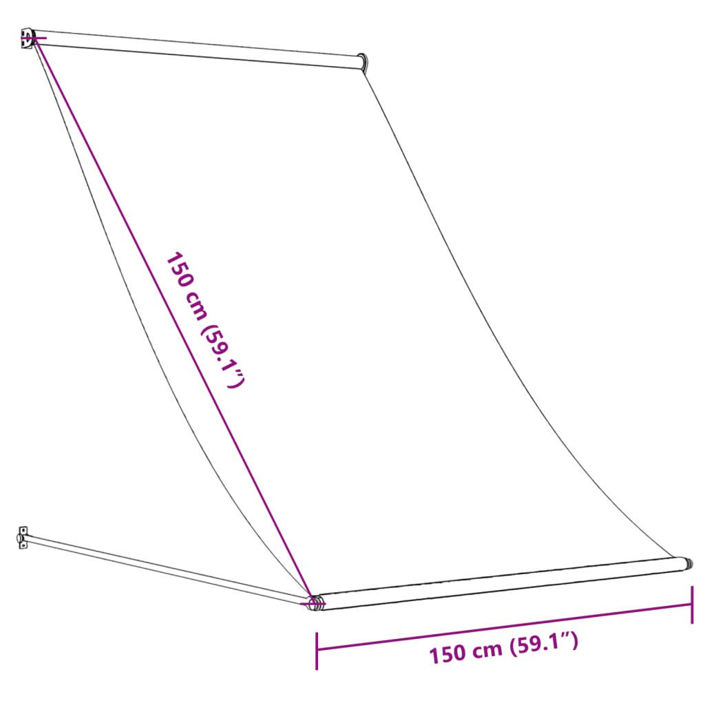 Retractable awning cream 150x150 cm fabric and steel