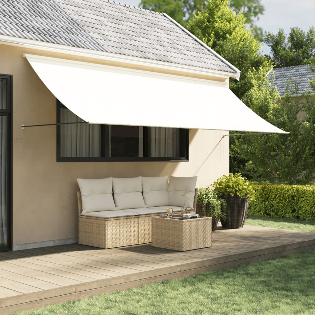 Retractable awning cream 350x150 cm fabric and steel