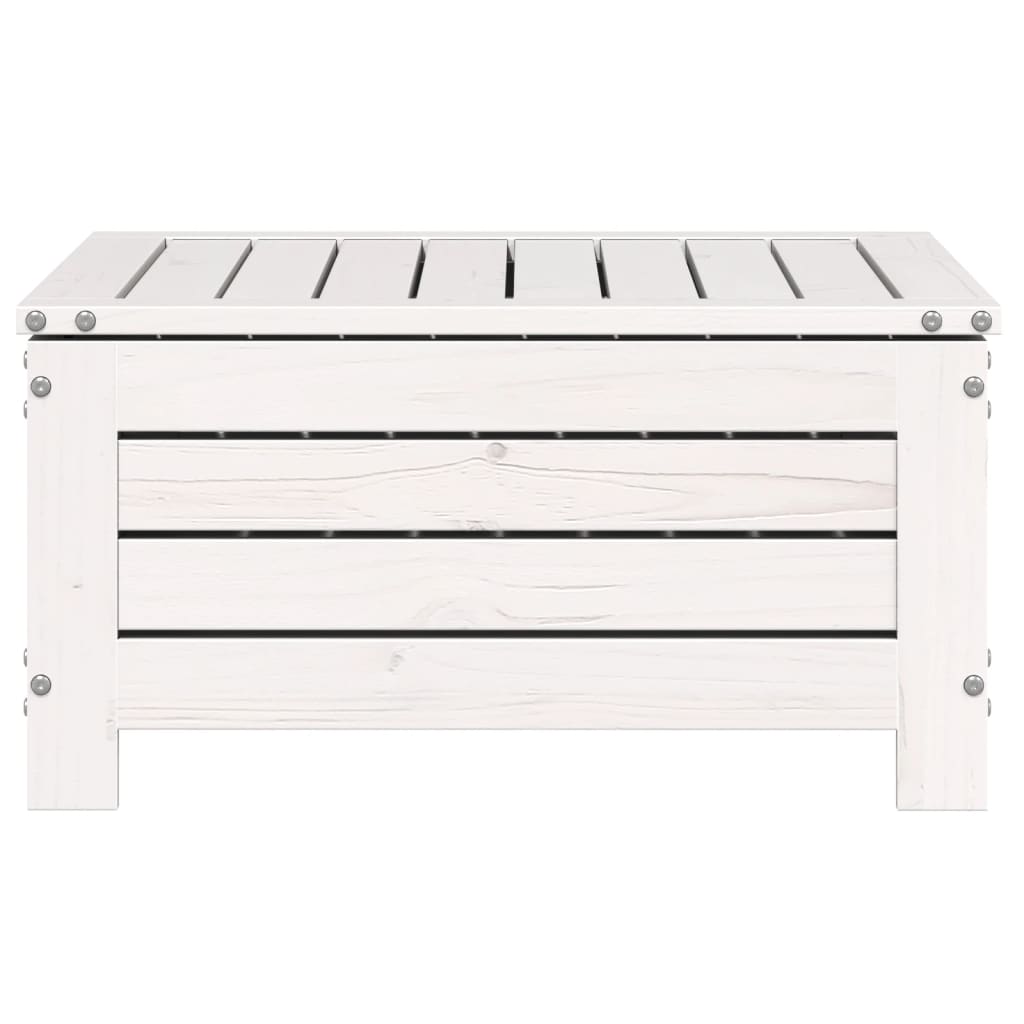 Outdoor stool with cushion, white solid pine