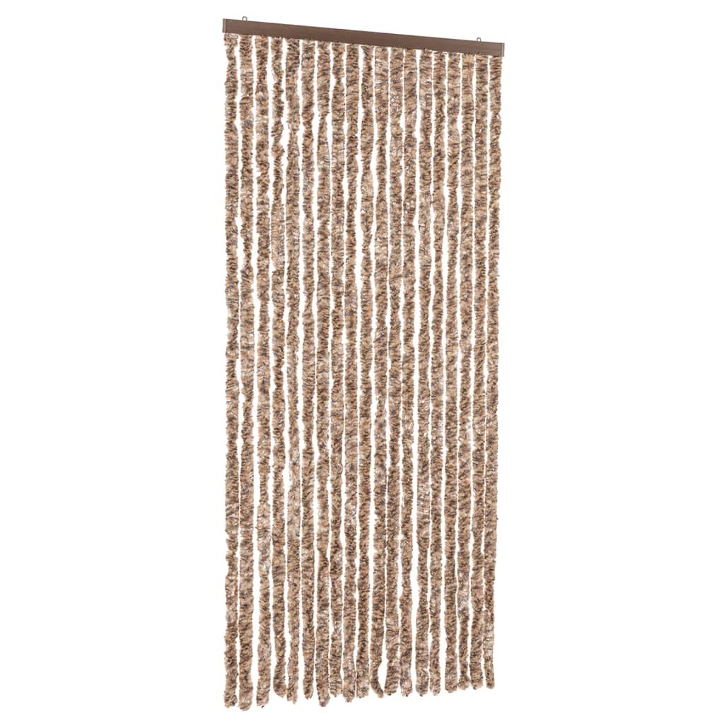 Hyönteisverho beige ja tummanruskea 56x185 cm chenille