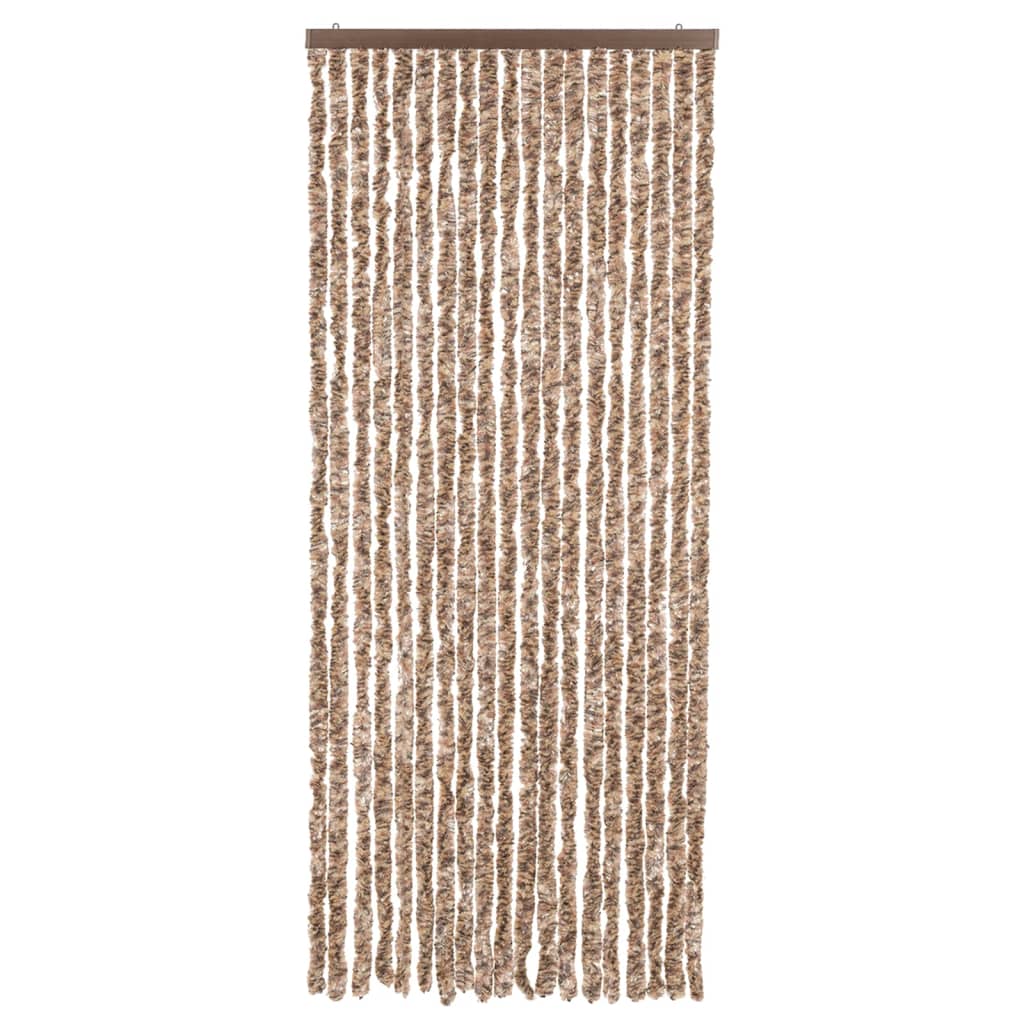 Hyönteisverho beige ja tummanruskea 56x185 cm chenille